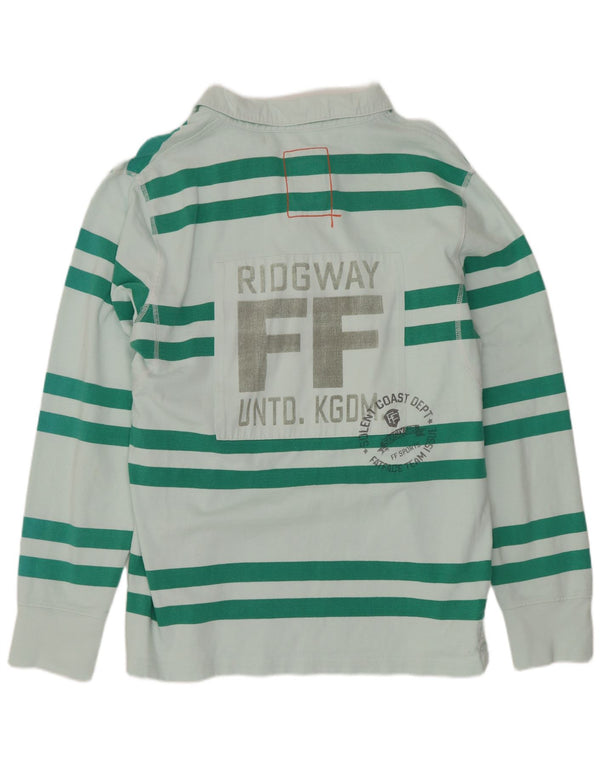 Polo da rugby a maniche lunghe con grafica da uomo Fat Face, a righe verdi grandi