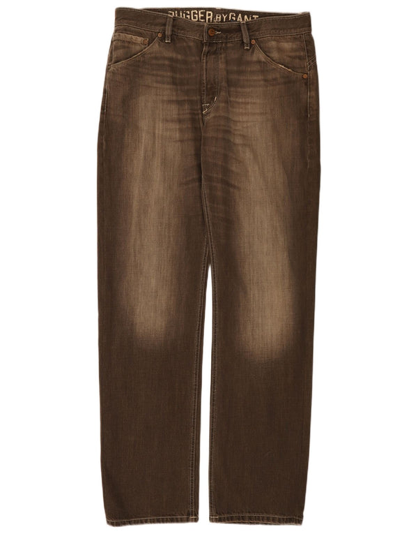 Jeans dritti da uomo Gant W34 L34 cotone marrone