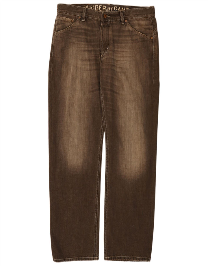 Jeans dritti da uomo Gant W34 L34 cotone marrone