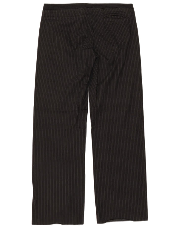 Pantaloni chino dritti da donna ARMANI W32 L30 cotone gessato nero