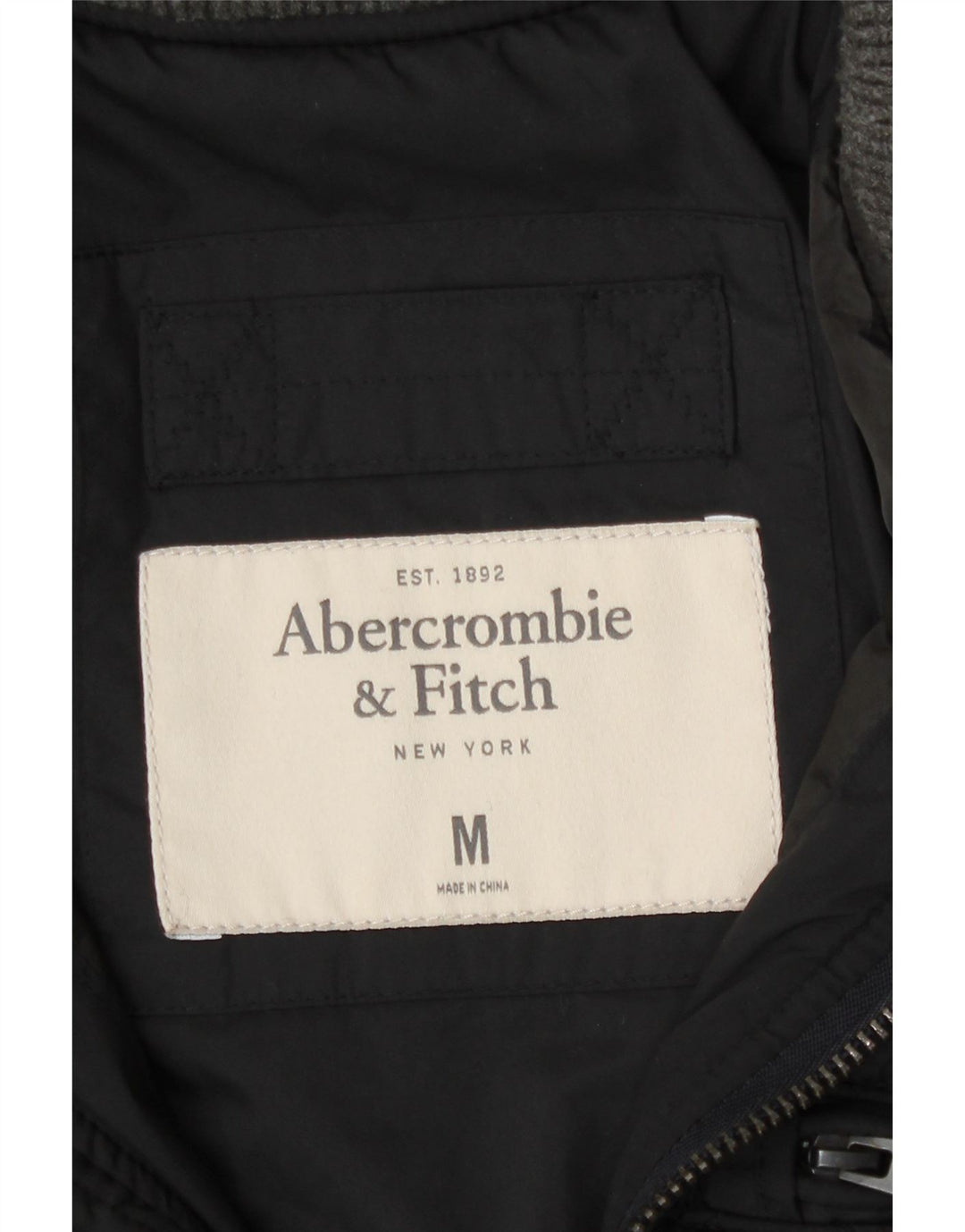 Giacca trapuntata da uomo Abercrombie & Fitch UK 38 poliestere nero medio