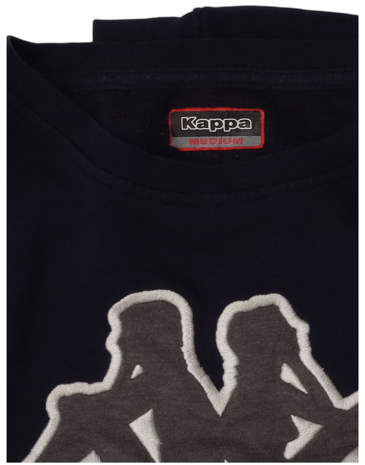 Felpa Kappa da donna oversize con grafica, maglione UK 14, medio, blu navy