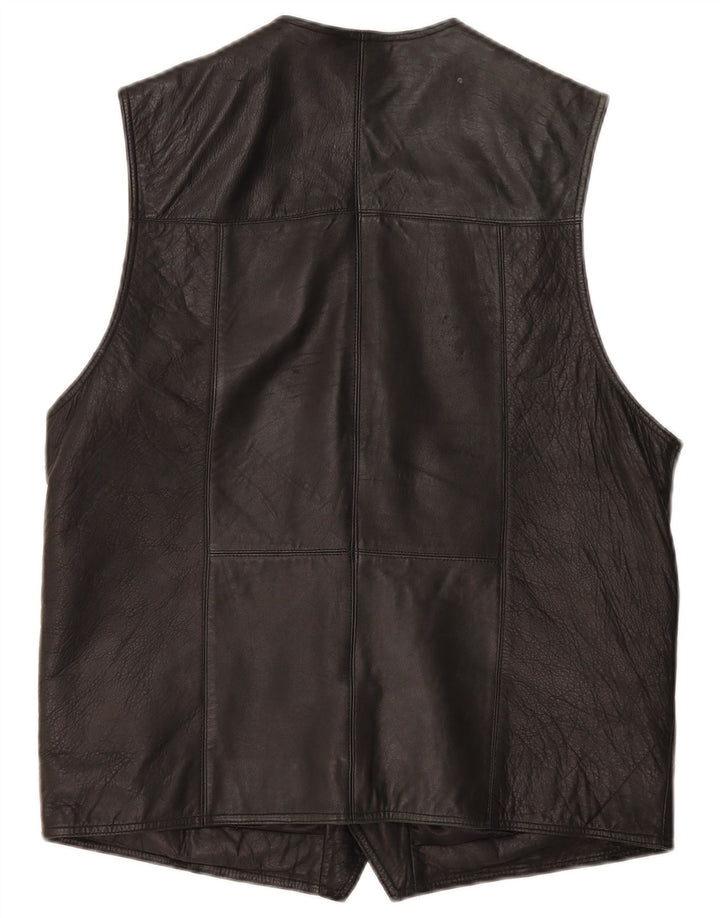 Gilet in Pelle Uomo VINTAGE IT 50 Medio Nero