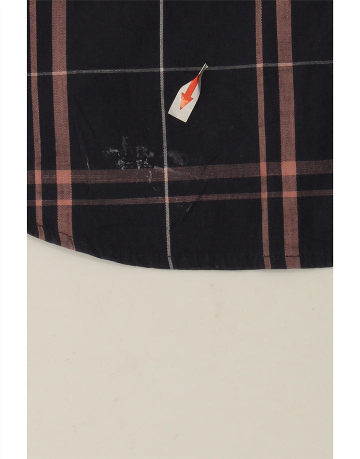 Camicia da uomo Wrangler piccola in cotone scozzese blu navy