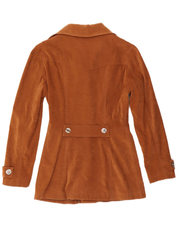 Giacca blazer vintage da donna a 4 bottoni UK 10 piccola marrone
