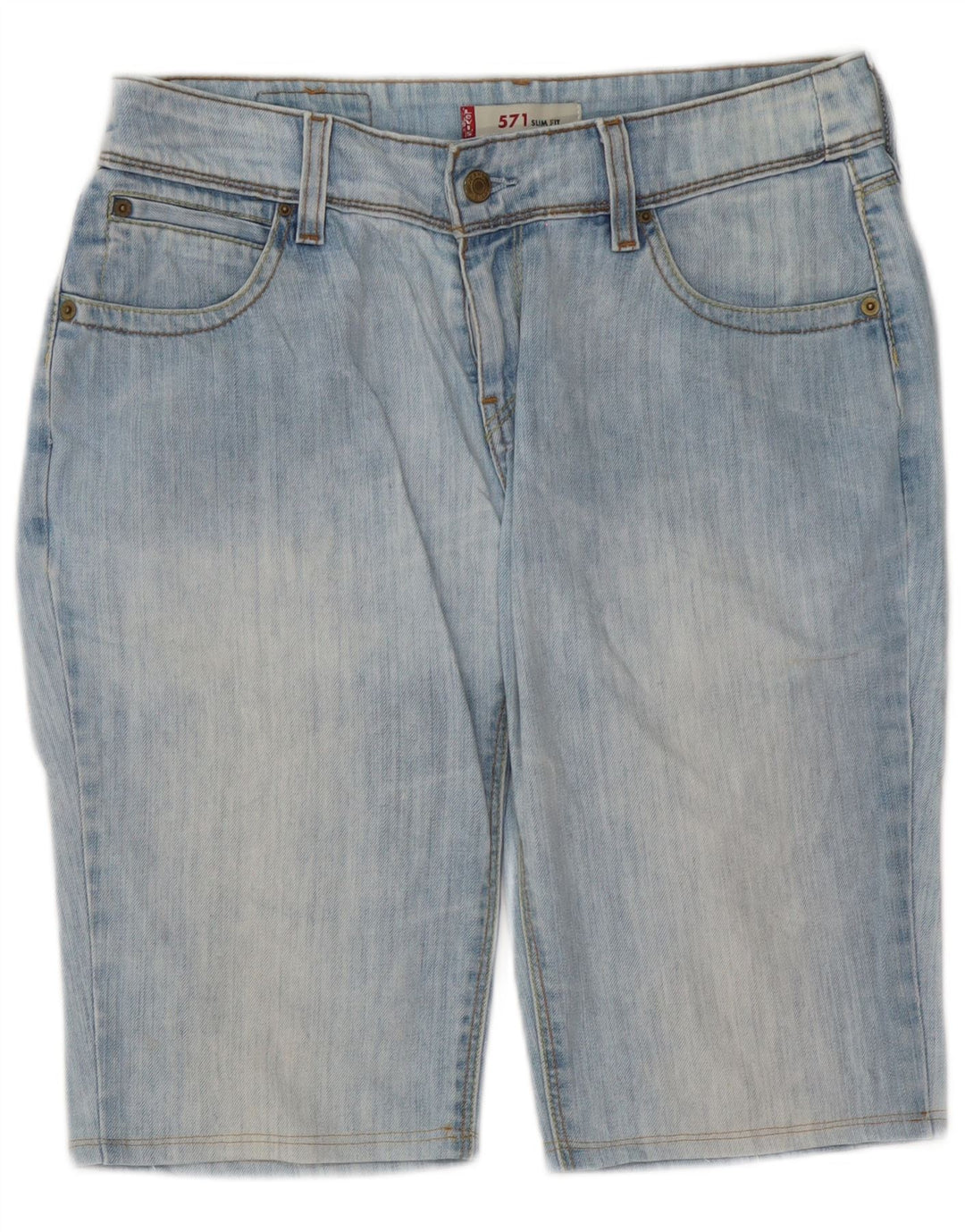 Pantaloncini di jeans slim fit 571 da donna Levi's W31 cotone blu medio