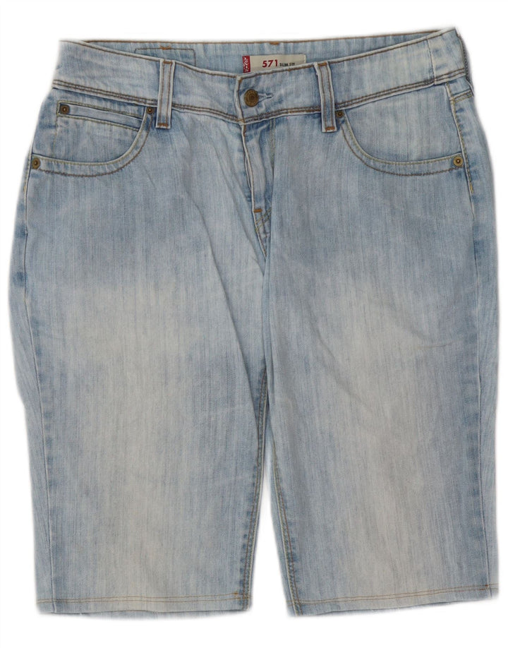 Pantaloncini di jeans slim fit 571 da donna Levi's W31 cotone blu medio