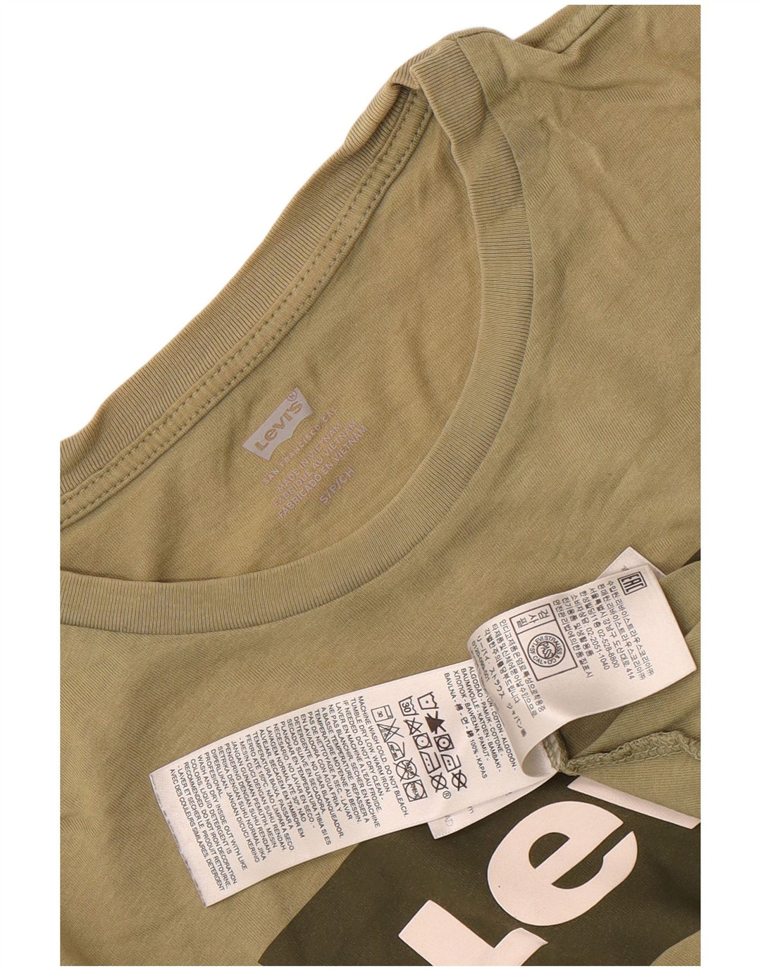 T-shirt grafica da uomo Levi's Top piccola in cotone kaki