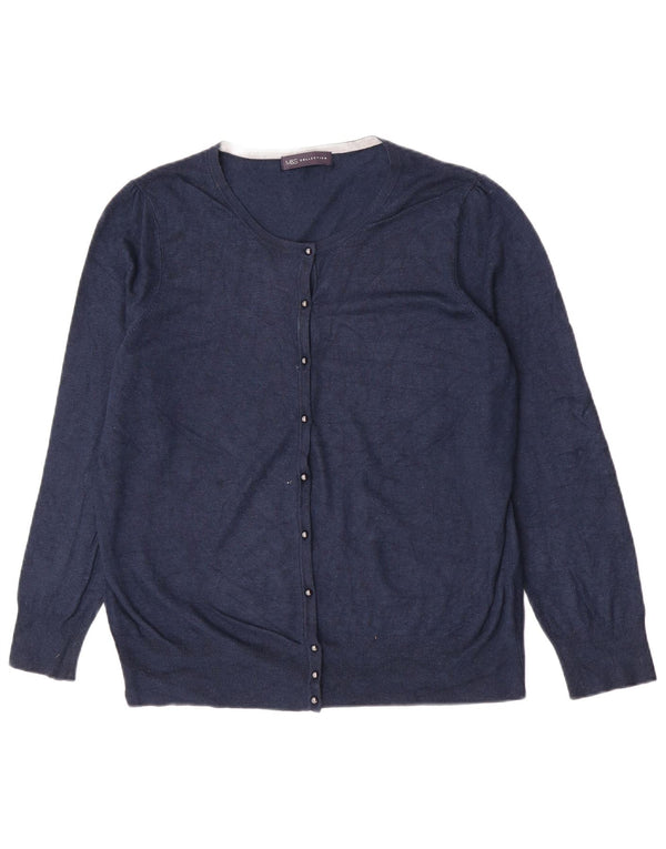 Maglione cardigan da donna Marks & Spencer UK 16 grande blu navy
