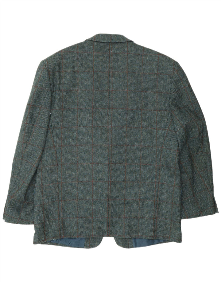 Giacca blazer da uomo a 2 bottoni Canda UK 40 grande lana vergine scozzese blu