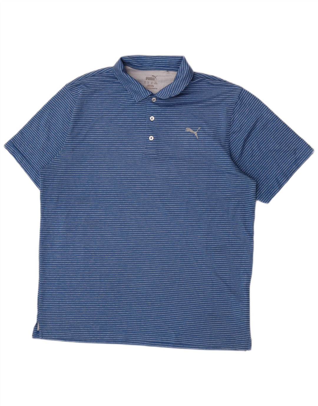 Polo da uomo Puma XL in poliestere a righe blu