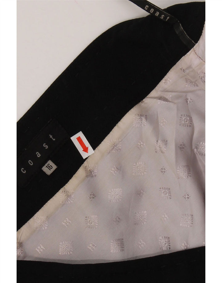 Gonna a trapezio da donna COAST UK 16 grande W34 poliestere nero