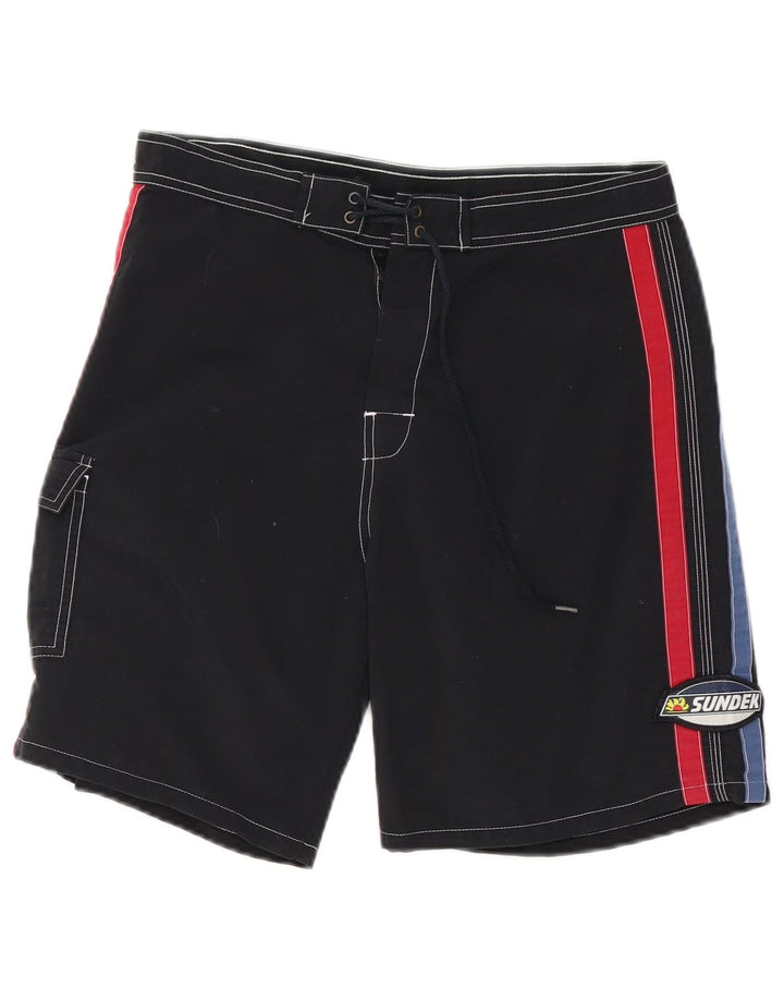 Pantaloncini da bagno da uomo Sundek nylon color block medio nero