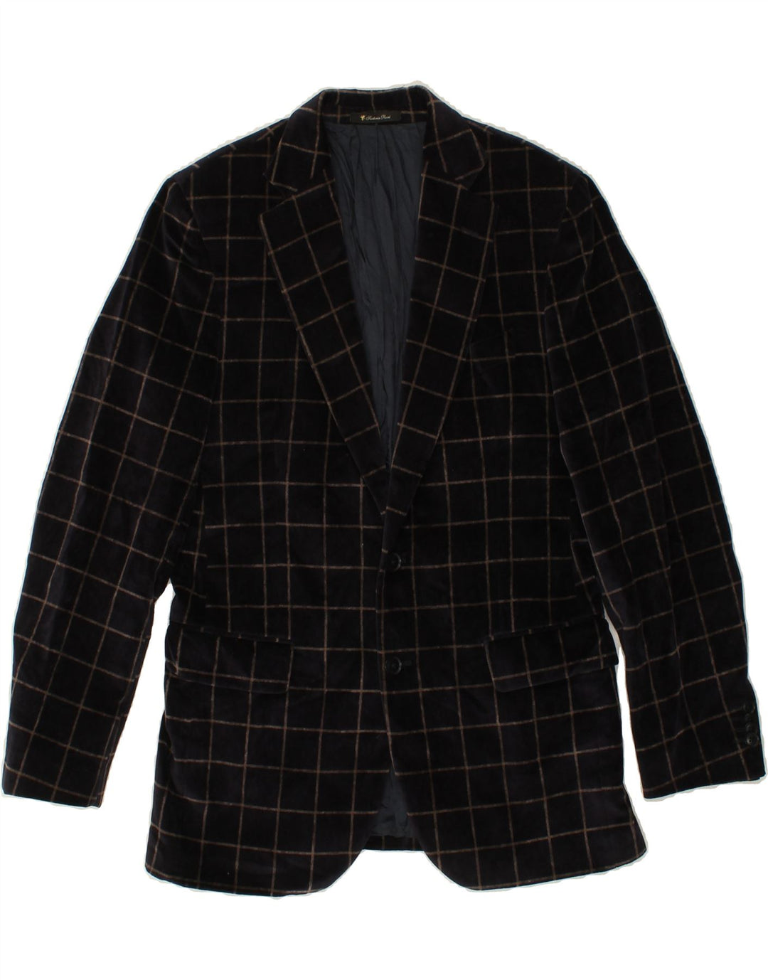ERMENEGILDO ZEGNA Giacca Blazer da Uomo a 2 Bottoni IT 46 Piccolo Check Blu Navy