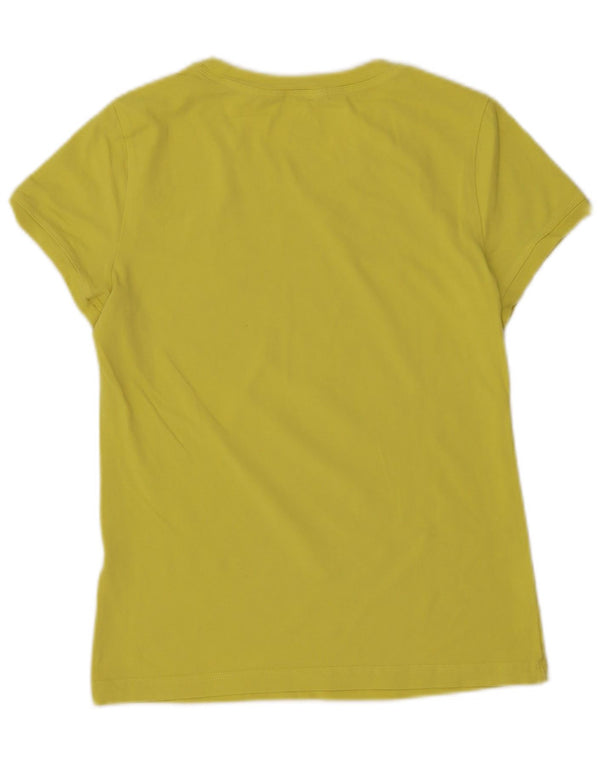 Adidas Womens T-Shirt Top UK 12 Medium Yellow