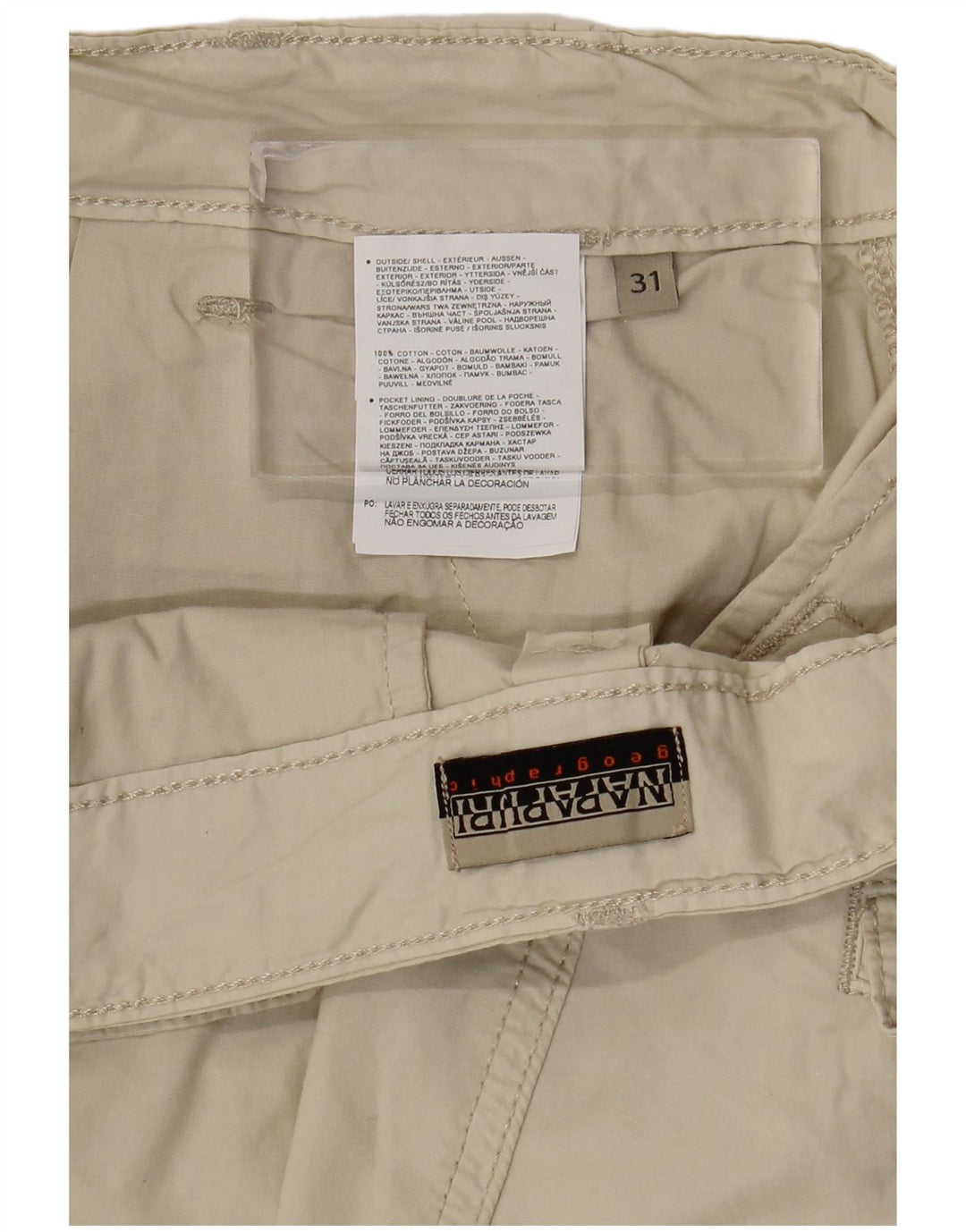 Pantaloncini cargo da uomo Napapijri W31 in cotone beige medio