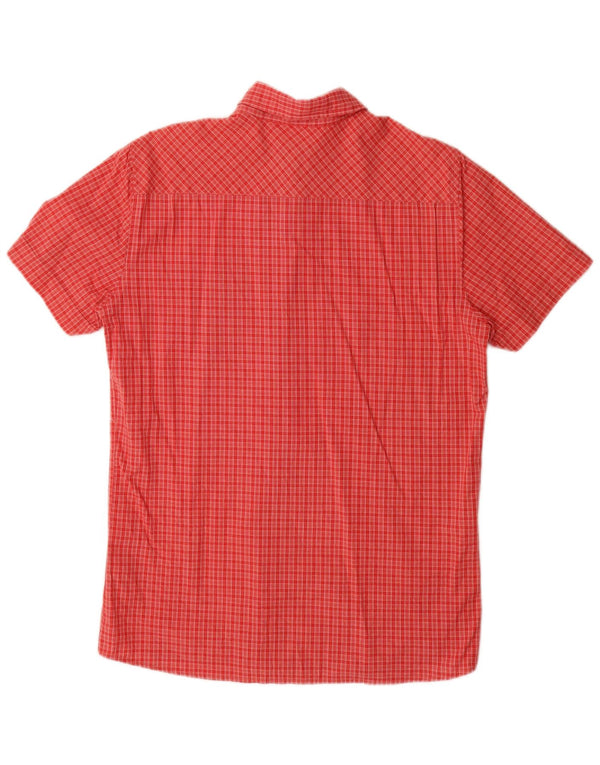 Mustang Camicia da uomo a maniche corte vestibilità regolare piccolo cotone a quadri rossi