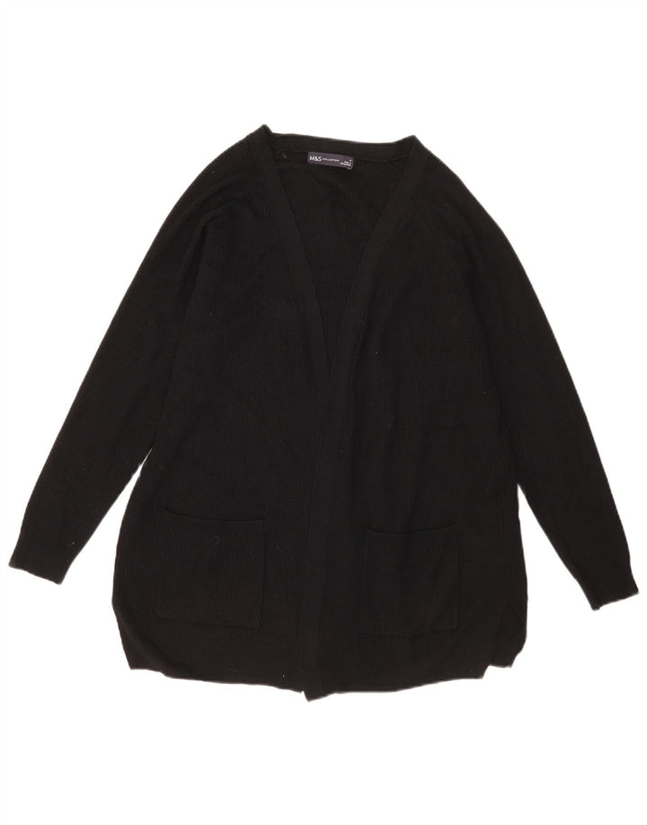 Maglione cardigan aperto oversize da donna Marks & Spencer UK 14 medio nero