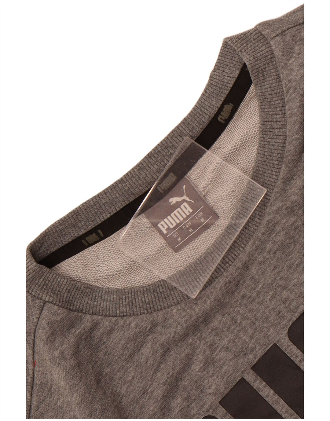 Felpa grafica da uomo Puma Maglione in cotone chiazzato grigio medio