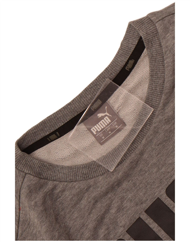 Felpa grafica da uomo Puma Maglione in cotone chiazzato grigio medio