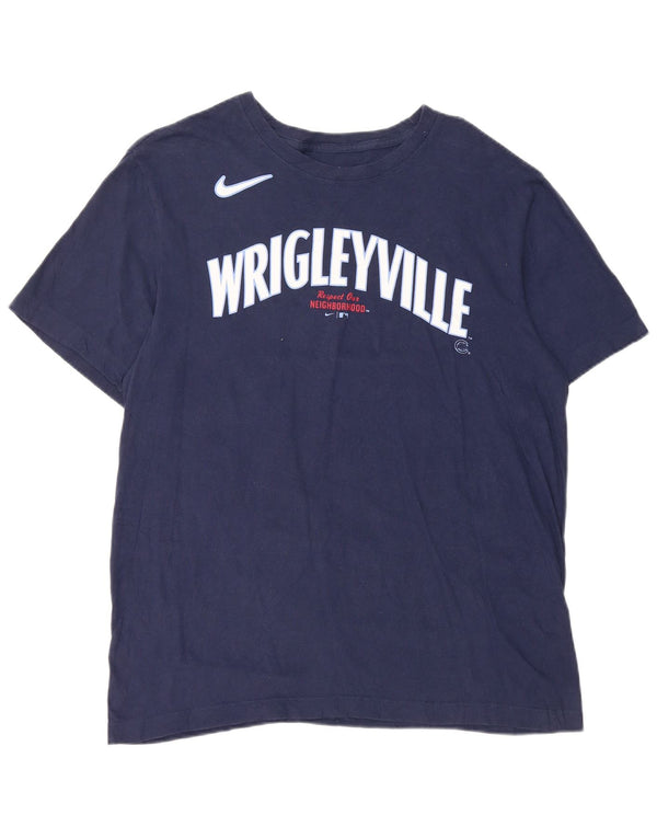 T-shirt grafica da uomo Nike Wrigleyville Top in cotone blu navy medio