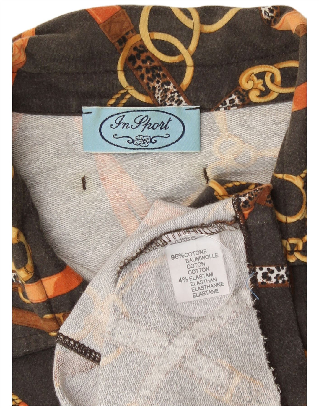 Camicia da donna vintage UK 14 cotone grigio medio