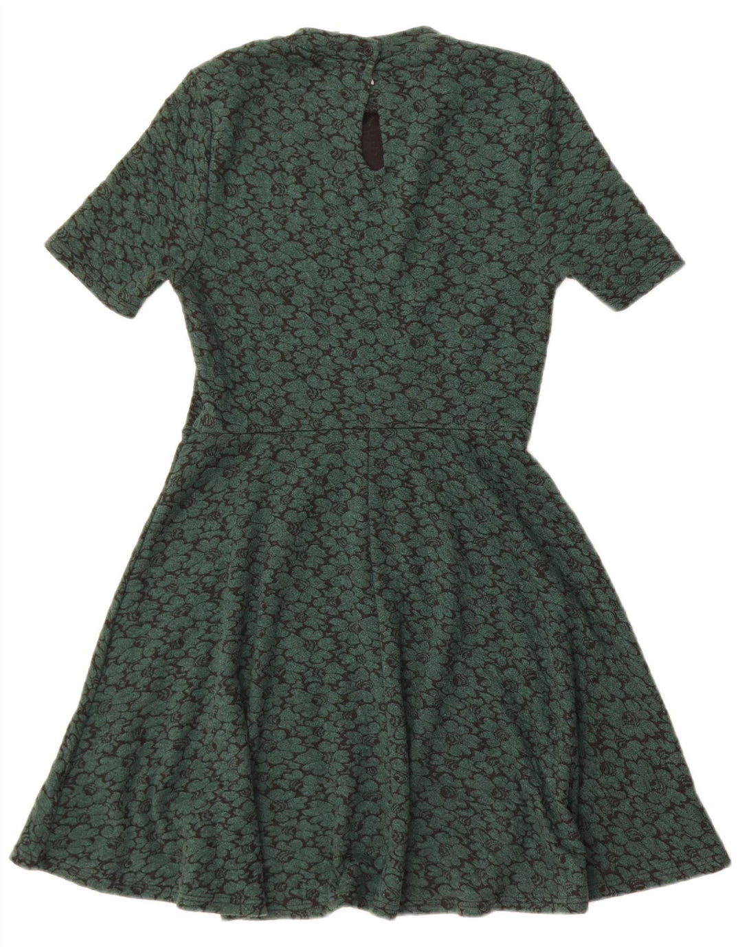 Topshop Abito da donna a trapezio UK 10 Piccolo poliestere floreale verde