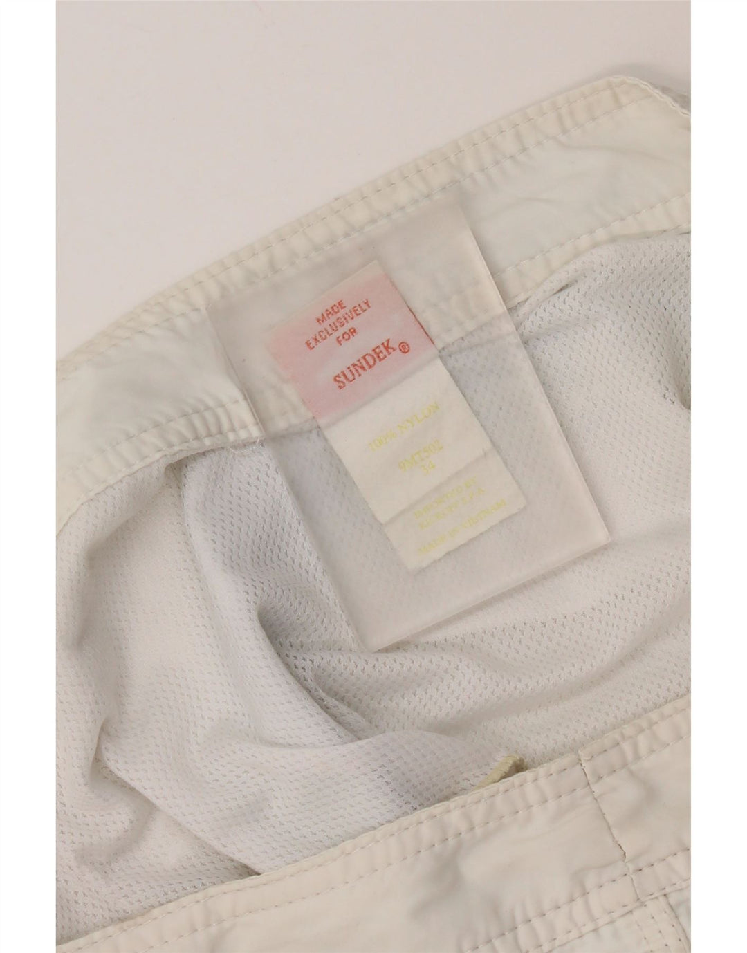 Pantaloncini da bagno da uomo Sundek grandi in nylon bianco