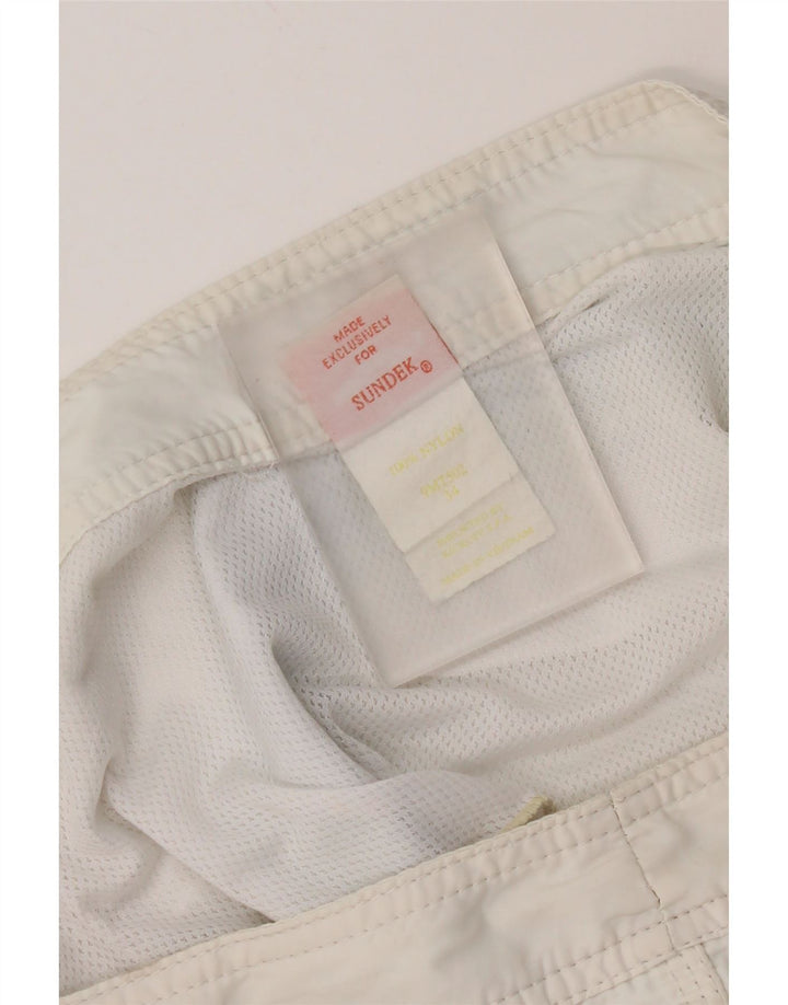 Pantaloncini da bagno da uomo Sundek grandi in nylon bianco