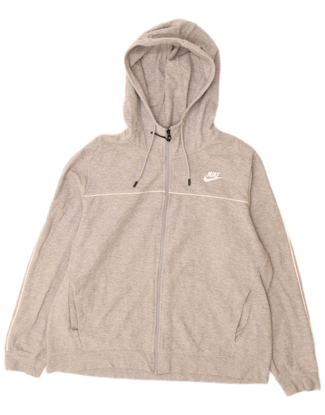 Maglione con cappuccio e zip da donna NIKE UK 16 grande cotone grigio