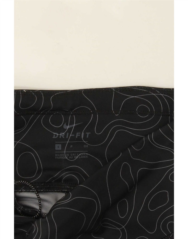 Leggings Nike Dri Fit Capri da donna UK 8 Small Nero geometrico
