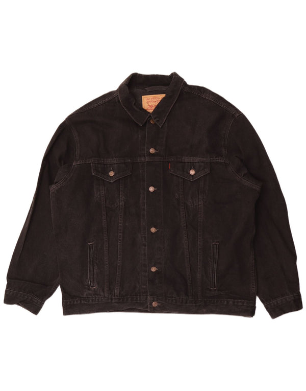 Giacca in denim vestibilità ampia da uomo Levi's UK 44 2XL cotone nero