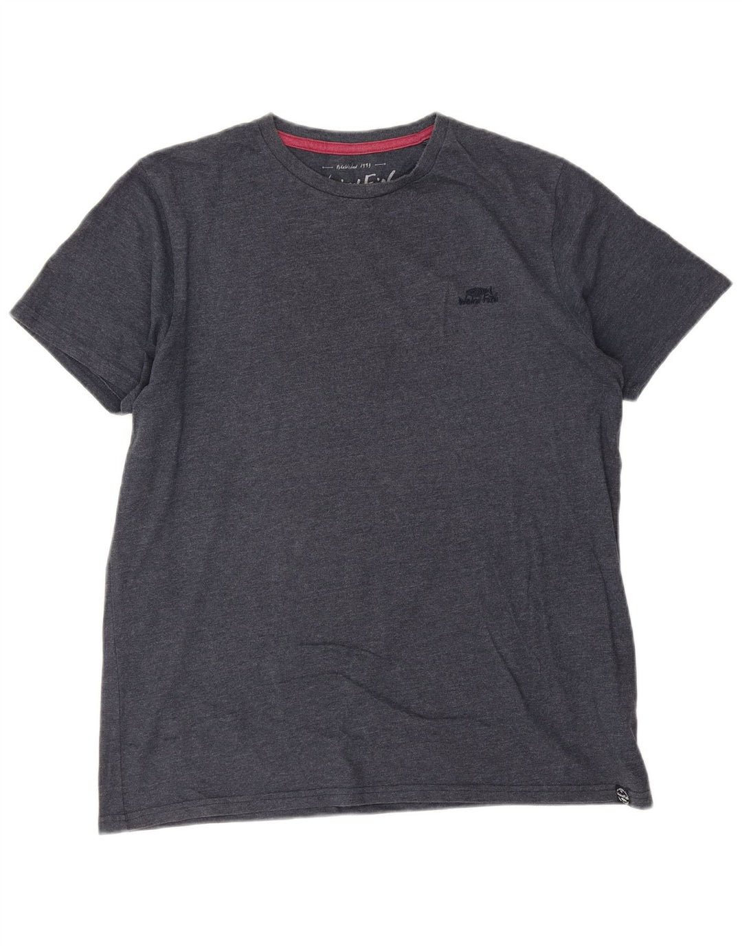 WEIRD FISH T-shirt da uomo Top Large in cotone blu navy