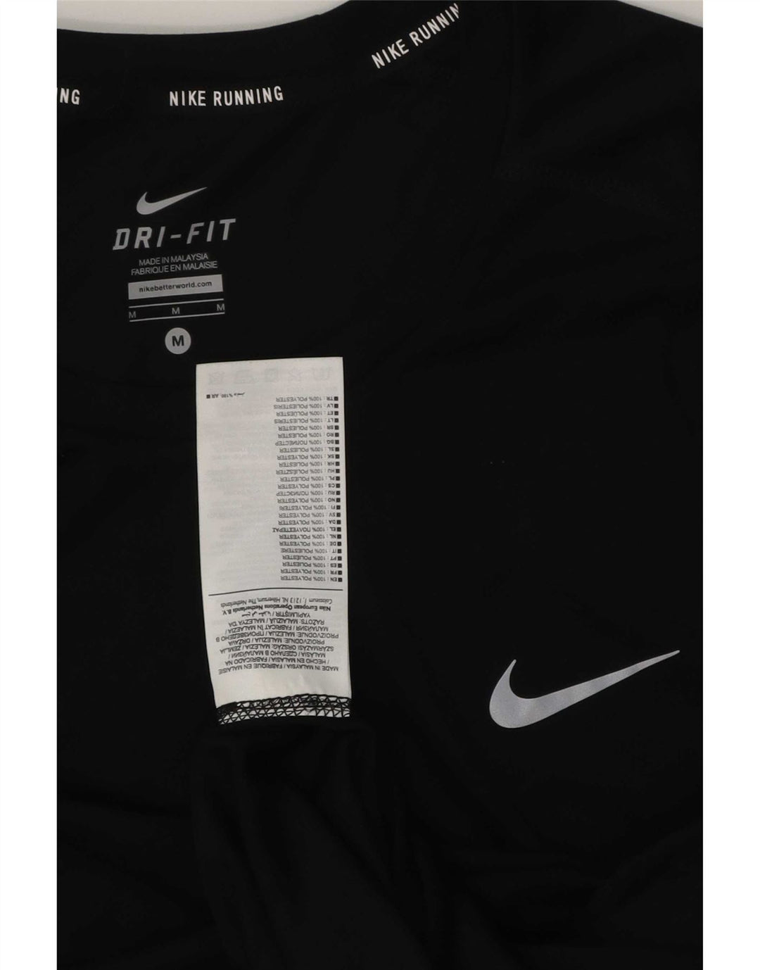 T-shirt Nike Dri Fit da uomo, top in poliestere nero medio