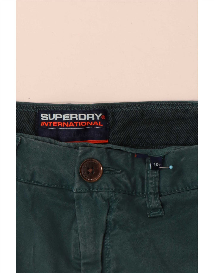 Pantaloncini chino regolari da uomo Superdry W32 cotone verde medio