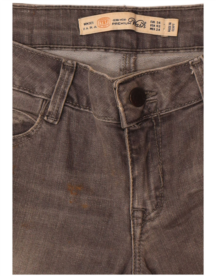 Jeans slim invecchiati Zara da donna EU 34 2XS W24 L32 Grigio