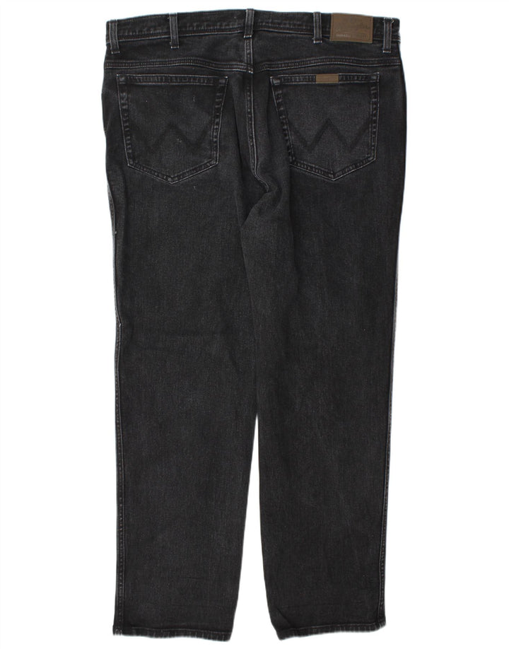 Jeans dritti regolari da uomo Wrangler W42 L32 cotone grigio