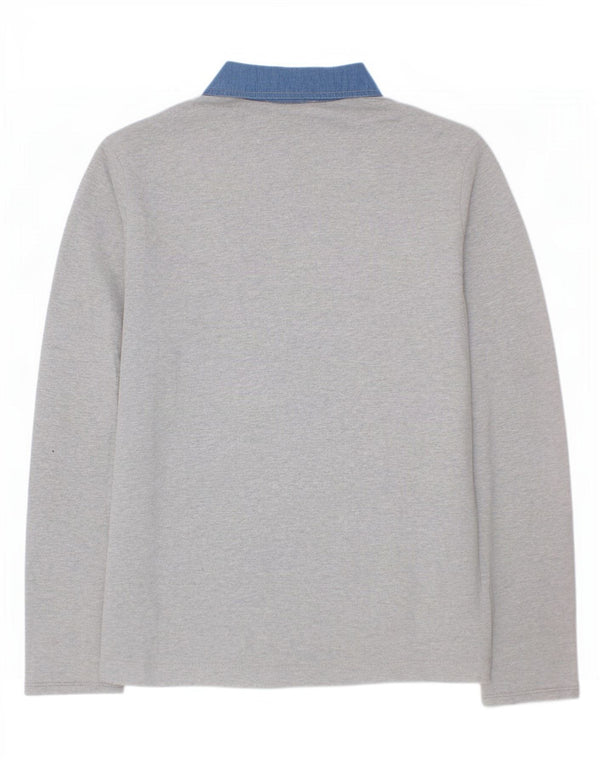 Polo Rugby Manica Lunga Bambino Burberry 13-14 Anni Cotone Grigio