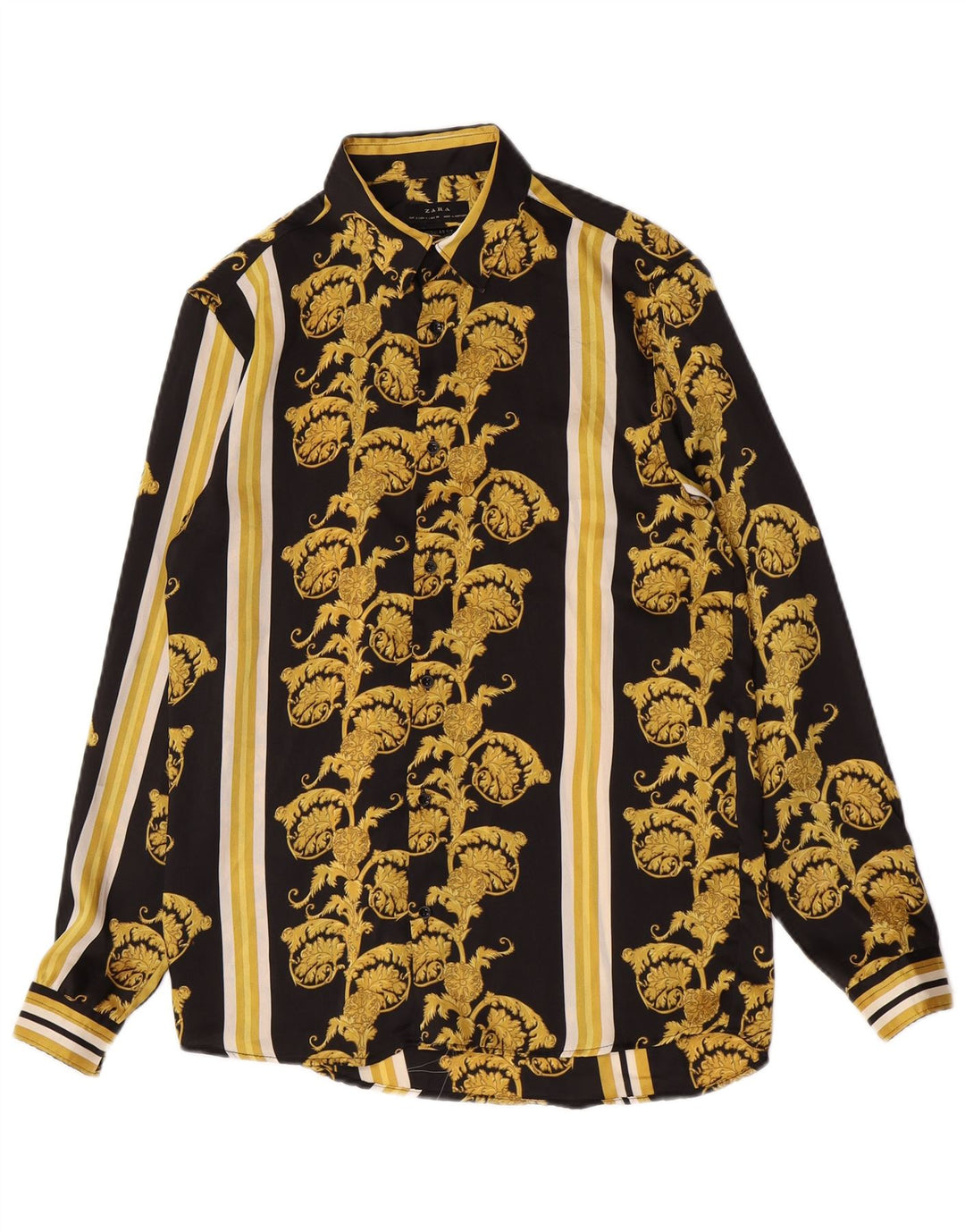 Camicia Zara da uomo vestibilità regolare piccola nera con motivo cachemire