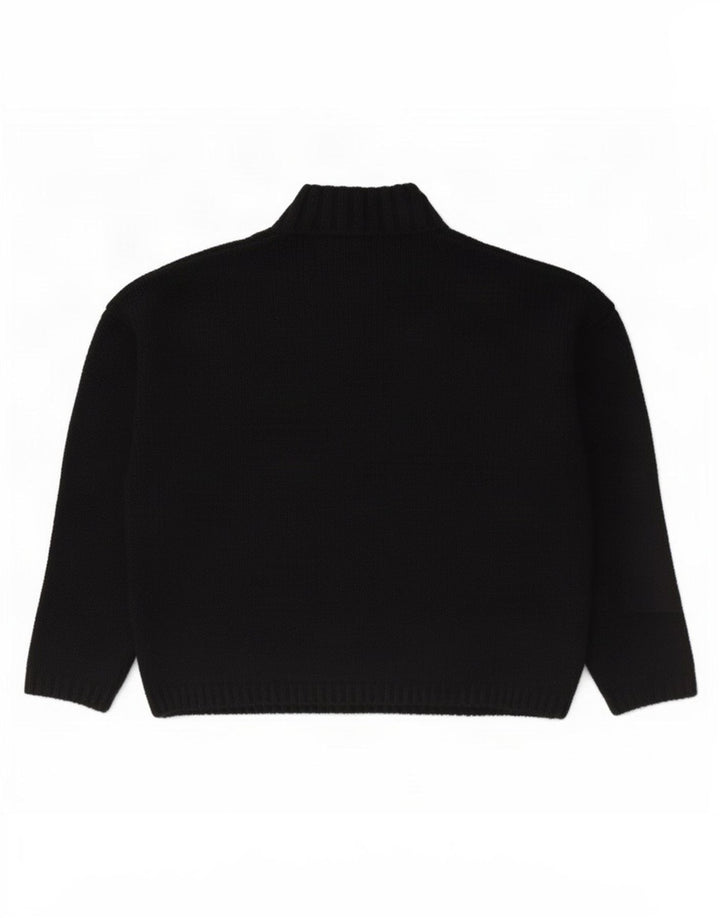 Maglione maglione a collo alto da donna St. Bernard UK 14 grande lana nera