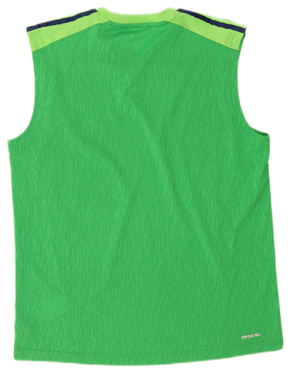 Canotta Adidas Climacool da uomo, grande, in poliestere color block verde