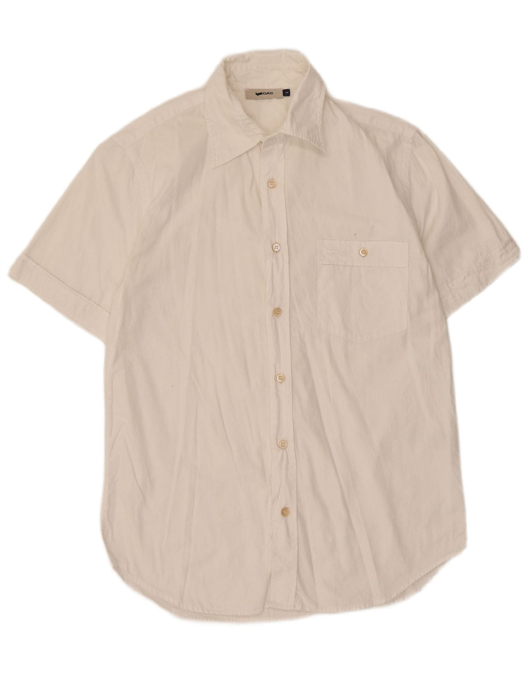 Camicia a maniche corte da uomo Gas Small in cotone bianco