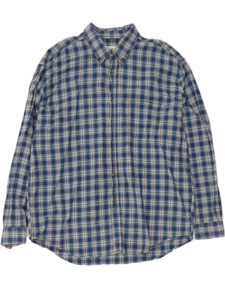 EDDIE BAUER Mens Shirt XL Blue Check Cotton Vintage Eddie Bauer and Second-Hand Eddie Bauer from Messina Hembry 