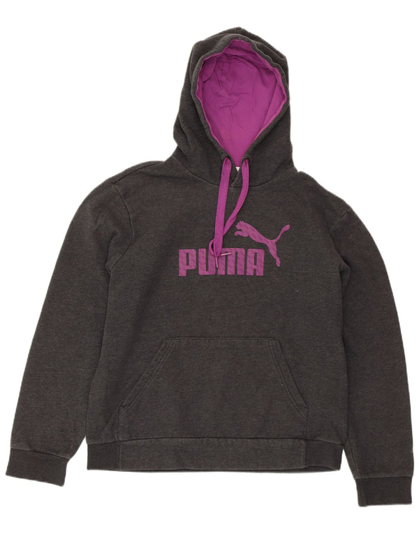 Felpa con cappuccio grafica da donna PUMA UK 14 grande cotone grigio