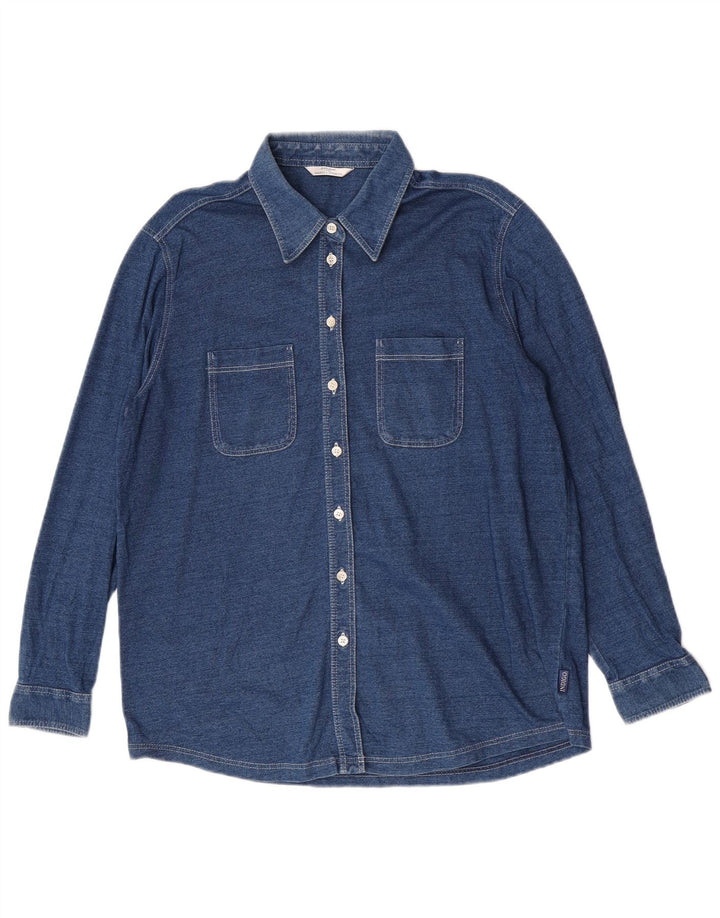 Camicia da donna Marks & Spencer UK 14 cotone blu navy medio
