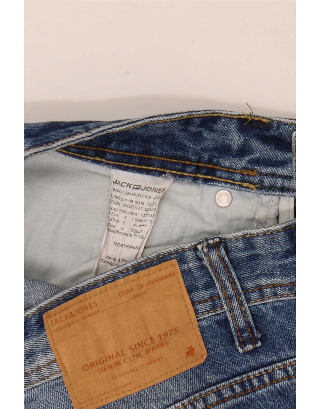 Pantaloncini di jeans da uomo Jack & Jones piccoli W30 cotone blu