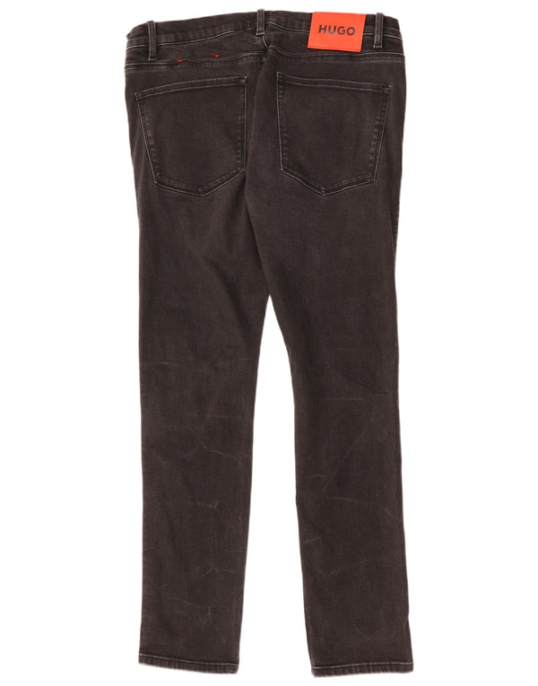 Jeans slim da uomo HUGO BOSS W34 L32 cotone nero