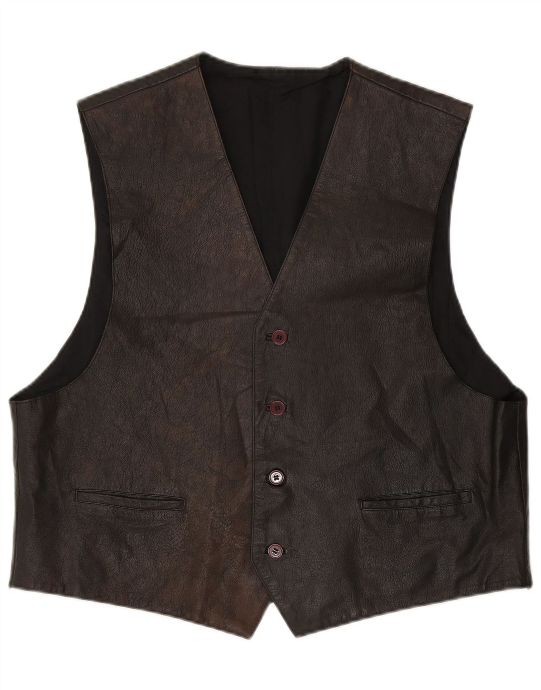 Gilet in Pelle Uomo VINTAGE IT 56 XL Marrone