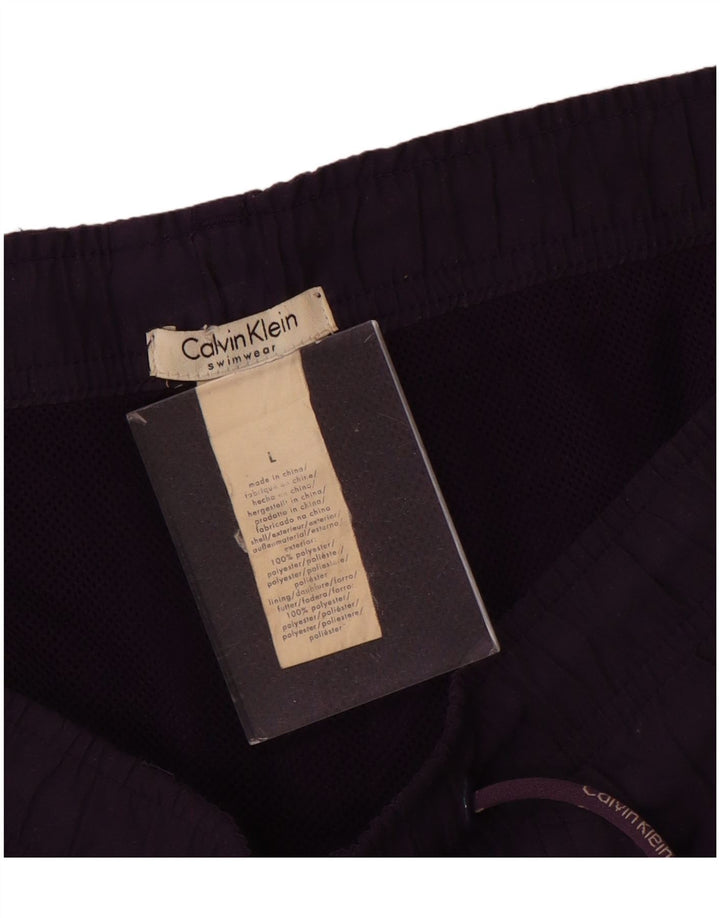 CALVIN KLEIN Pantaloncini da bagno con grafica da uomo Grandi poliestere viola
