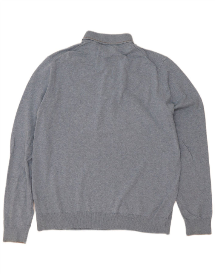 Maglione da uomo Marks & Spencer con collo alto in cotone blu medio